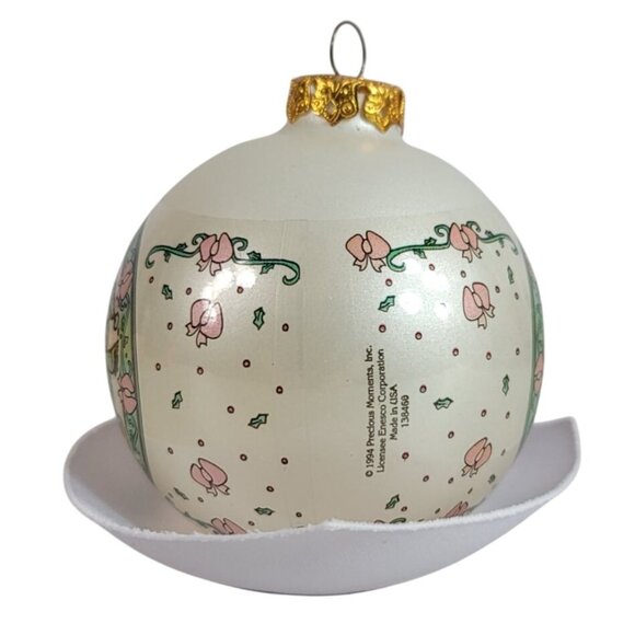 Precious Moments Glass Christmas Ornament Sharing Our Season Together 1995 VTG - Picture 5 of 12